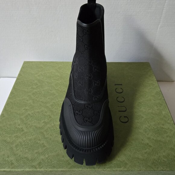 NIB Gucci Novo GG canvas slip on boots G 12 US 13 - Picture 5 of 9